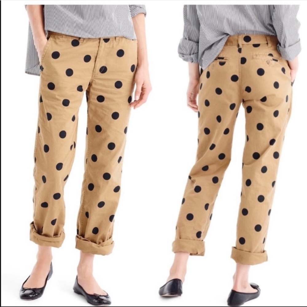 J.Crew Poka Dot Boyfriend Chino